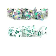 [Metallic Dice Games] MDG Recycled Resin Polyhedral Dice Set 16mm - Purple Numbers