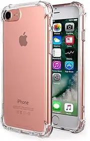 Case Compatible with iPhone 8 and iPhone 7, 4.7-Inch,Crystal Clear Shock Absorption Technology Bumper Soft TPU Cover Case,Shock-Absorption Bumper Cover, Anti-Scratch Clear Back, HD Clear