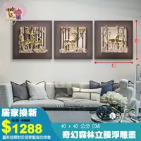 在飛比找樂天市場購物網優惠-《福雕正品》40X40公分 奇幻森林3D立體浮雕畫(兩色) 