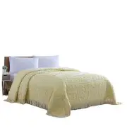 Medallion Chenille Bedspread, Queen, Yellow