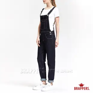(全新) BRAPPERS 女款 Boy Friend 系列-女用中寬版吊帶長褲-藍