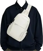 [SZSYCN] Men's Shoulder Bag, Waterproof Chest Bag, Crossbody Bag with USB Charging Port, Backpack, Sling Bag, Men, Small, for Work, Travel, Cycling,