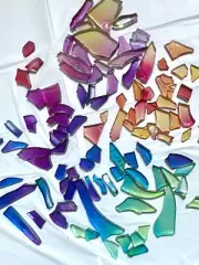 Broken Glass for Resin Craft and Fine Art. 4 stunning colors. 1, 3, 5 lb bags