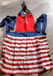 Patriotic Red, White & Blue Lady Liberty Hostess Apron Kay Dee Designs One Size