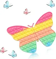 GLLBTPT Jumbo Push Popper It Big Size Butterfly Fidget Toy, Giant Rainbow Pop it Sensory Toy, Huge Push Pop Bubble for Kid Children and Adult Decompression and Emotion Anxiety Relief Tool