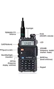 BaoFeng UV-5R 8 Watt Ham Radio BaoFeng Radio with Extra 3800mAh Battery