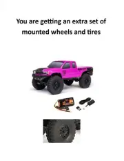 Axial 1/24 SCX24 Base Camp 4WD Rock Crawler, Pink Extra Wheel & Tire Set