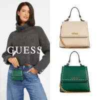 在飛比找momo購物網優惠-【GUESS】經典LOGO縫線手提肩背包(兩色任選)