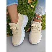 Women's Flyknit Athletic Sneakers – Lightweight Lace-Up Trainers for Walking, Gym and Casual Outings