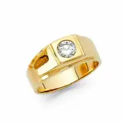 14K Two Tone CZ Men's Ring / Avg. Weight - 5.0 grams