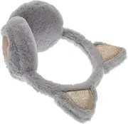[COSMEVIVI] Cat Ears Plush Ear Warm Cover Winter Earmuff Cat Ear Muffs Ear Muffs Ear Muffs Women for Animal Ears Headband Outdoor Earmuff for Winter Grey