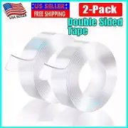 20 FT Transparent Tape Double Sided Traceless Washable Adhesive Invisible Gel