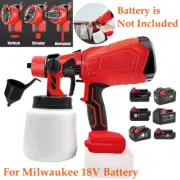 Cordless Electric Spray Gun Paint Airless Sprayer HVLP For Milwaukee 18V Battery