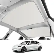 KUNIST Roof Sunshades for Tesla Model 3 2023, Upgraded Sunroof Shade Sunshade Roof Sun Shade for Tesla Model 3 Accessories 2021-2023 (Ice White)