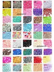 800 pcs Mixed Size Flatback Round Half Faux Pearls Cabochons DIY Crafts Nail Art