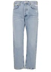 Agolde Parker Distressed Straight-leg Jeans - Light Blue - 30 (W30 / UK 12 / M) 30 (W30 / UK 12 / M)