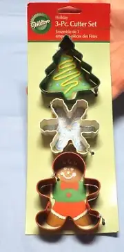 Wilton 3 Piece Christmas Cookie Cutter Set - Tree Snowflake Gingerbread Man