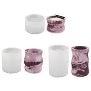Striped Cylinder Holder Molds for Making Candlestick Tealight Stand