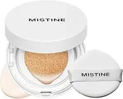 MISTINE Tavel Size Air Cushion Foundation Glow Hydrating Finish Medium Coverage Foundation Makeup for Dry Skin,24H Hydrating Long-Lasting Waterproof Smudge Proof, Fair Ivory