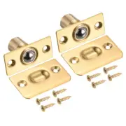 2Pcs Closet Door Ball Catch Latch Adjustable Top Door Spring Latch Gold