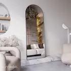 Black Full Length Arch Mirror 170x60 Wall Mounting and Wall Leaner for Full Body