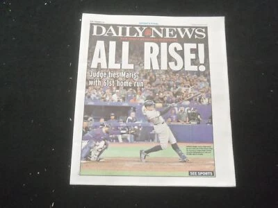 2022 SEPTEMER 29 NEW YORK DAILY NEWS NEWSPAPER - AARON JUDGE HITS HOME RUN #61