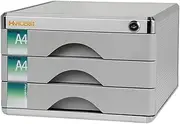 Amagogo File Cabinet Document Storage Box Filing Organizer Desk Organizer Desktop Drawer Filing Cabinet, with 3 Drawers