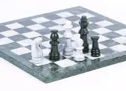 Hand Polished The Marble Complete Chess Set Felted Bottom Chessmen Inlaid Board