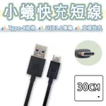 小蟻 TYPE-C 短線 30CM 快充線 USB3.0 傳輸線 充電線 小米 USB-C 4K 運動相機 行動硬碟