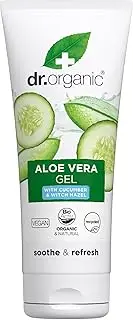 Dr Organic Aloe Vera Gel with Cucumber, Soothing, All Skin Types, Natural, Vegan, Cruelty-Free, Paraben & SLS-Free, Organic, 200ml, Packaging may vary