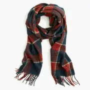 J.Crew Candy Apple Plaid Cashmere Scarf | Navy Multi | $98