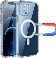 PingGoo Clear Magnetic Case for iPhone 11 Pro Max, Compatible with MagSafe, Military-Grade Protection, Yellow-Resistant Hard Back, Shock-Absorbing Corners Protective Phone Case for iPhone 11 Pro Max