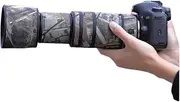 CHASING BIRDS Camouflage Waterproof Lens Coat for Canon RF 100-400mm F5.6-8 is USM Rainproof Lens Protective Cover (Reed Camouflage, with Extender RF 1.4X)