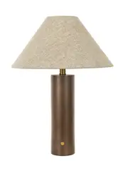 Morgan 1 Light Table Lamp in Walnut with Natural Shade