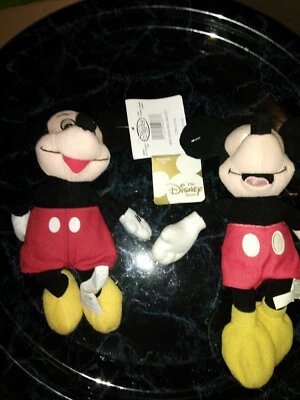 2 Disney Mickey beanbag push 9" -7-