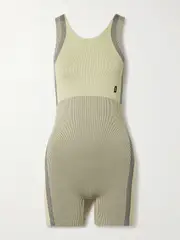 [ON] ON - Studio Ribbed Stretch Recycled Playsuit - Green - medium medium Green