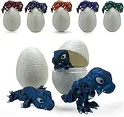 Dino Egg - Baby T-Rex Dinosaur Hatching from Cracked Egg - Full Articulated Collectible Figurine for Adults with ADHD, Autism - Stress and Anxiety Relief - Dinosaur Egg (Blue and Black)