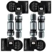 4 Tire Pressure Sensors RDKS Sensor Metal Valve Gunmetal for RAM 3500 Drw Stahl