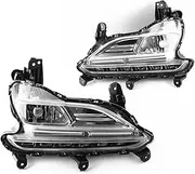 LED DRL Daytime Running Light Front Bumper Driving Fog Lamps Assembly Accessories Compatible With Hyundai Compatible with Santa Fe Sport 2017 2018