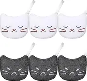 [Honeydak] 6 Pcs Cat Scrub Reusable Sponges Pet Hair Lifter Sponge Cat Dish Washing Scrubbers Black White for Scrubbing Cleaning Dishwashing Kitchen Scrubbers for Washing Kitchen Dishes Furniture