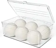 Dryer Sheet Holder - Dryer Ball Holder, Dryer Sheet Dispenser, Acrylic Dryer Sheet Holder Container with Lid, Bathroom Storage Containers for Laundry Pods, Clips, Dryer Balls and Sheets (No Balls)