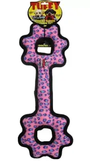 Tuffy Ultimate Tug-O-Gear Pink Leopard Dog Toy