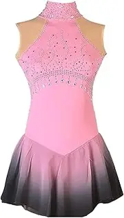 [Zagitova] Figure Skating Dress for Girls Gradient Women Patchwork Competition Dance Outfits with Shiny Rhinestone