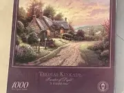 Puzzle 1000 Piece Jigsaw Thomas Kinkade A Peaceful Time Cottage 26.75x19 NEW