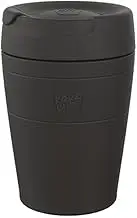 KeepCup Traveller, Reusable Coffee Cup Travel Mug - Vacuum Insulated Stainless Steel Cup with Leakproof Sipper Lid - 12oz / 340ml - Black