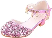 [YIBLBOX] Little Girl's Sparkle Mary Janes Princess Party Dress Shoes Low Heel Sandals