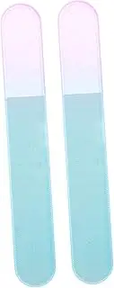 FOYTOKI 2pcs Glass Nail Files for Women Durable Manicure Tools Portable Nail Polishing Buffers Smooth and Gentle Filing Essential Travel Salon Supplies