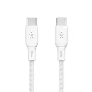 Belkin BoostCharge 2M USB-C To USB-C 2.0 Double Braided Cable 100W - White