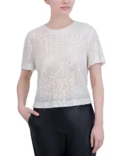 Bcbgmaxazria Sheer Embellished Blouse