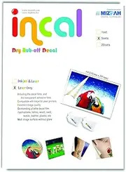 [Incal] Dry Rub-off Decal Film for Laser Printer,5 Sets,A4(8.27x11.7in)-Premium Printable Dry Rub on Transfer; DIY Hobby craft,Customized transfer